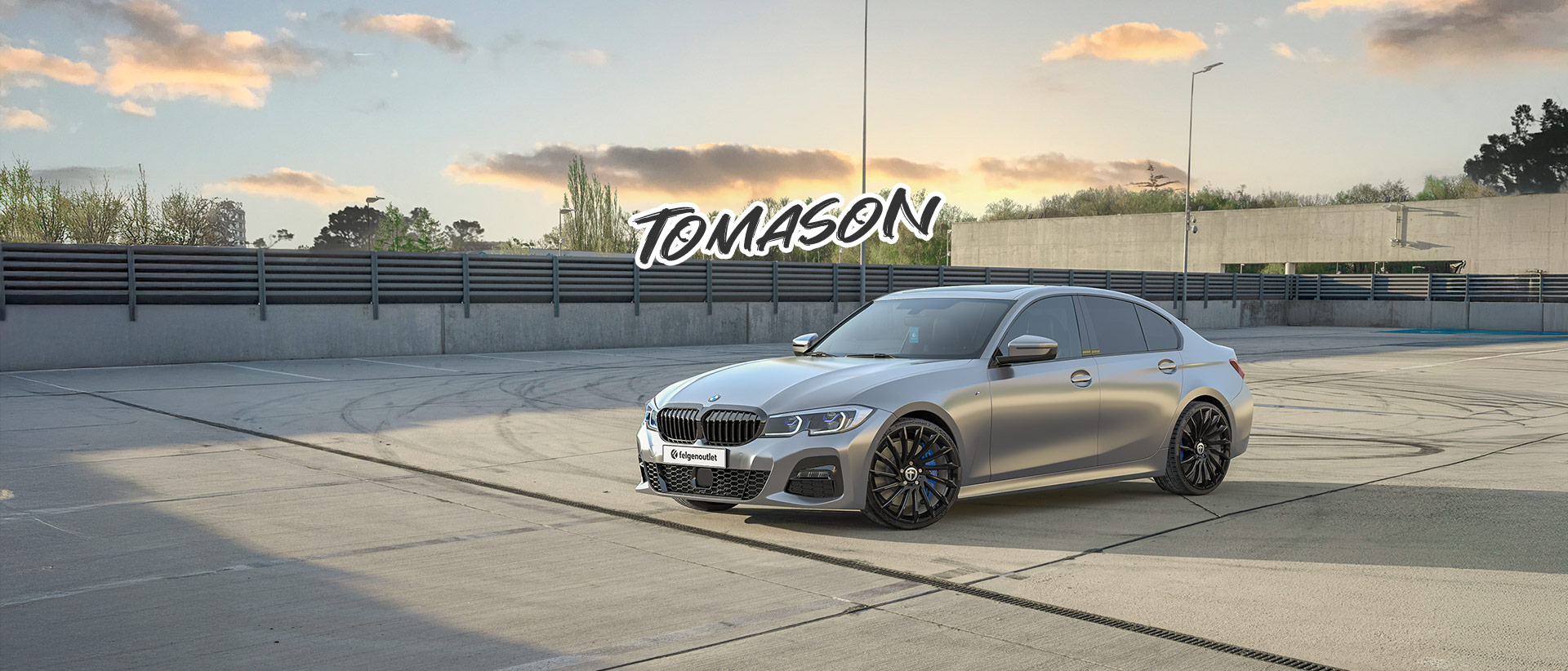 Tomason TN16 black painted auf einem BMW 3er