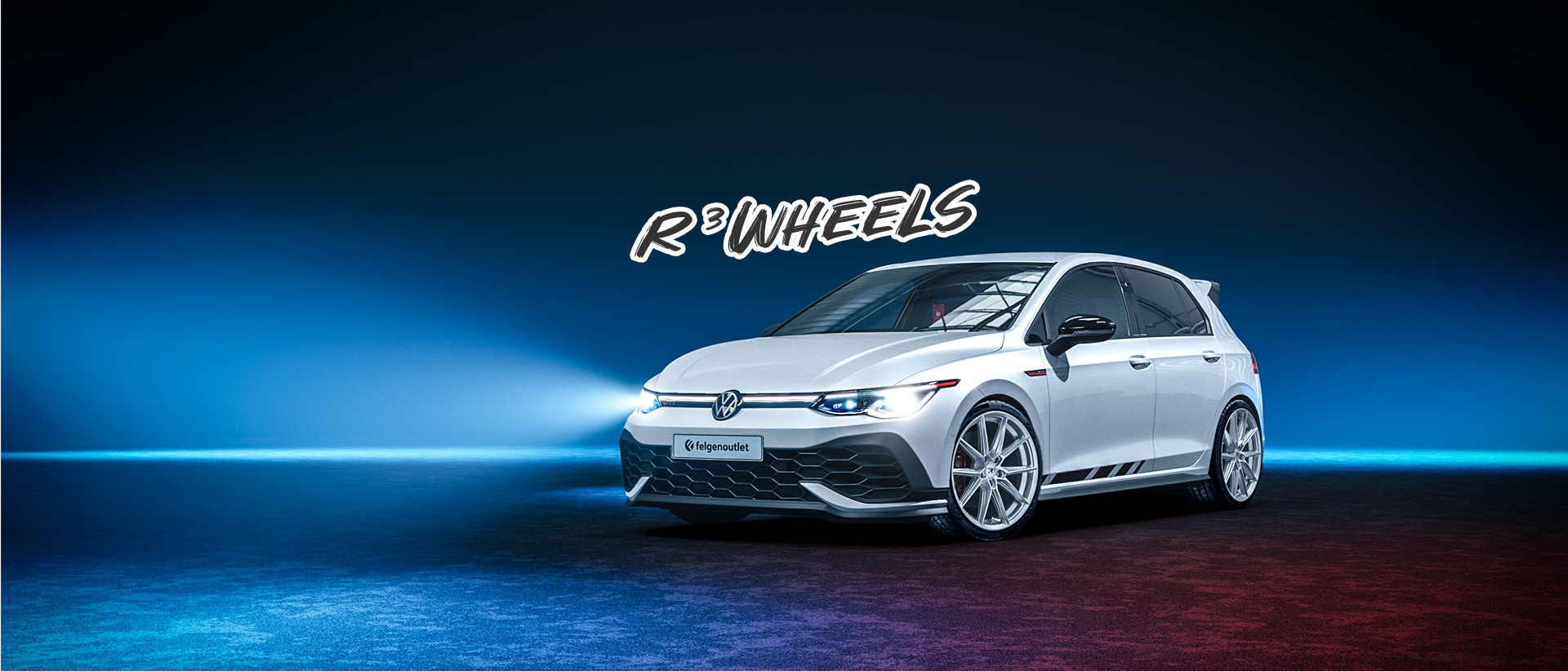 R³ Wheels R3H05 hyper black silver auf einem VW Golf 8 GTI Clubsport