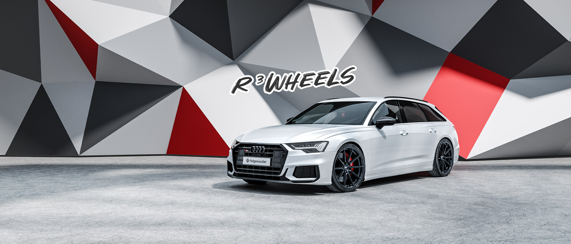 R³ Wheels R3H03 black auf einem Audi A6 Avant S-Line